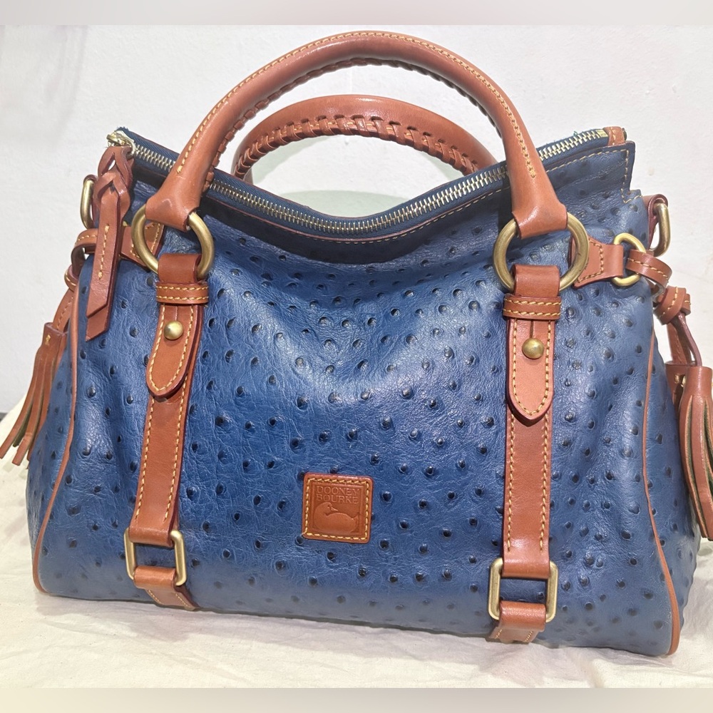 Dooney & Bourke Florentine Satchel Ostrich Collection blue - Picture 3 of 6